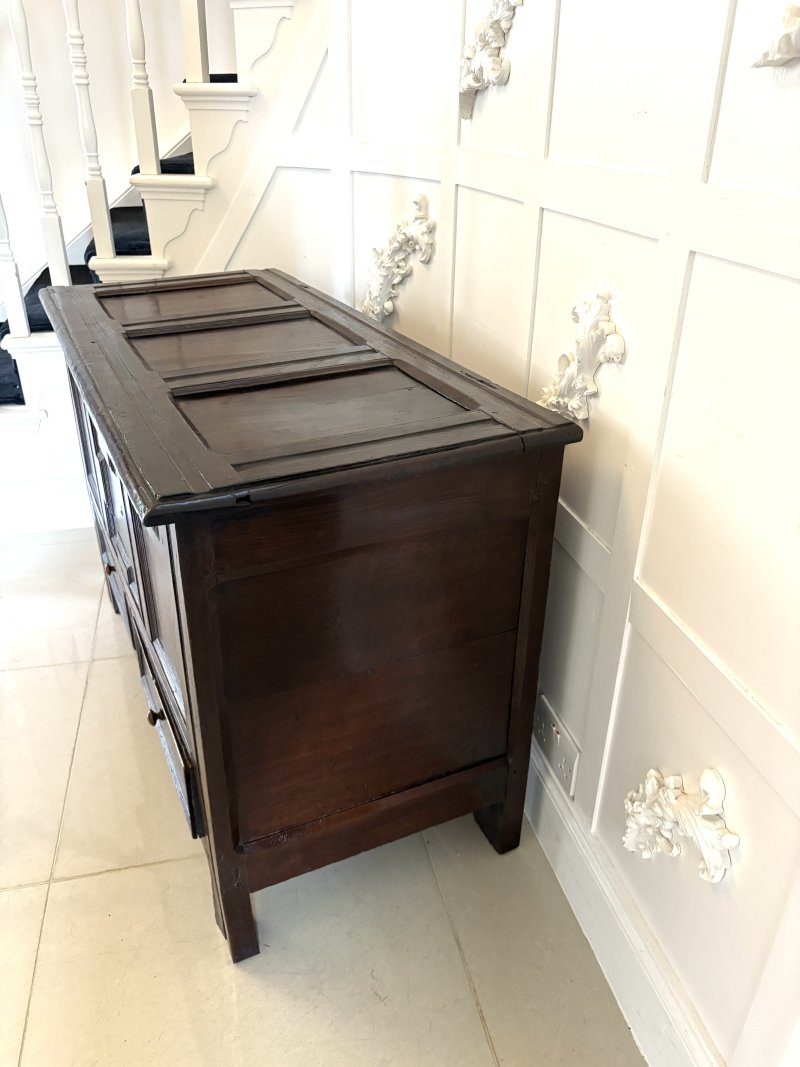 Antique 17th Century Quality Oak Mule Chest - Image 10